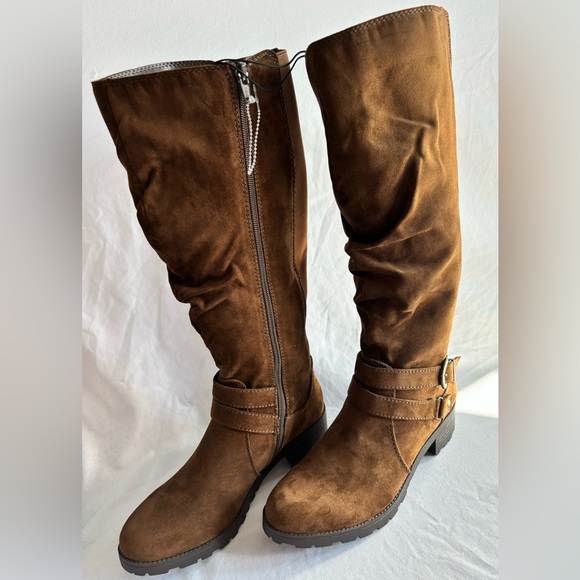 🆕 Cliff’s by White Mountain Women’s 7.5 Tall Low Heel Suedette Zip Side Boots - Picture 12 of 12